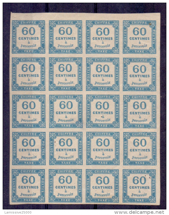 FRANCE TAXE N° 9 BLOC DE 20  XX / X LEGER DEFAUT SUP D ASPECT - 1859-1959 Neufs