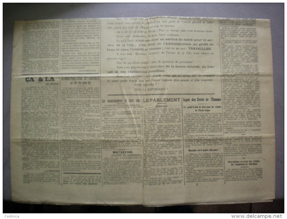 LE DEMOCRATE  DE L´AISNE  N°7  DU DIMANCHE 25 JANVIER 1931 - Autres & Non Classés