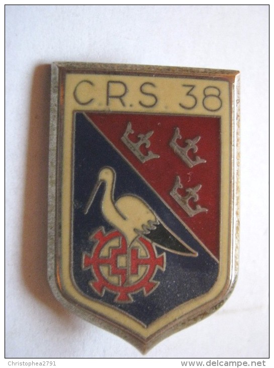 INSIGNE DE LA POLICE NATIONALE CRS COMPAGNIE REPUBLICAINE DE SECURITE C.R.S 38 ILLZACH Y. DELSART - Police