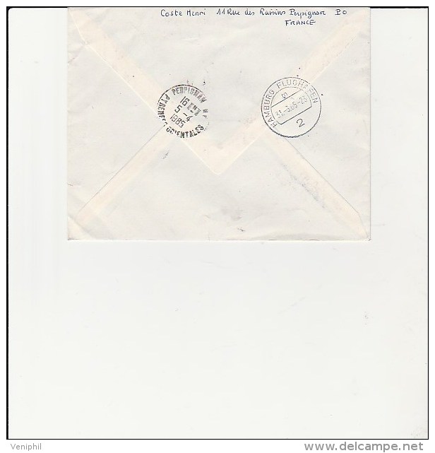 LETTRE - PREMIERE LIAISON -PARIS -DUSSELDORF- HAMBOURG - PAR LUFTHANSA - 31 MARS 1965 - Eerste Vluchten