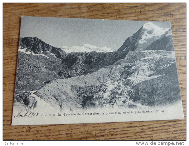 SUISSE  -  LA CASCADE DE CORBASSIERE LE GRAND ET LE PETIT COMBIN @  CPA VUE RECTO/VERSO AVEC BORDS - Autres & Non Classés