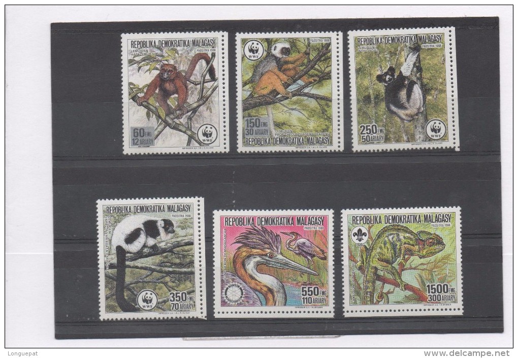 MADAGASCAR - Faune Malgache : Grand Hapalémur, Indri Ou Babakoto (Indri Indri), Caméléon De Nossi-Bé, Etc - Madagascar (1960-...)