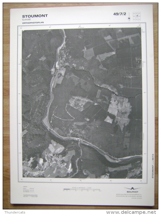 GRAND PHOTO VUE AERIENNE  66 Cm X 48 Cm De 1984 STOUMONT LORCE - Topographische Kaarten