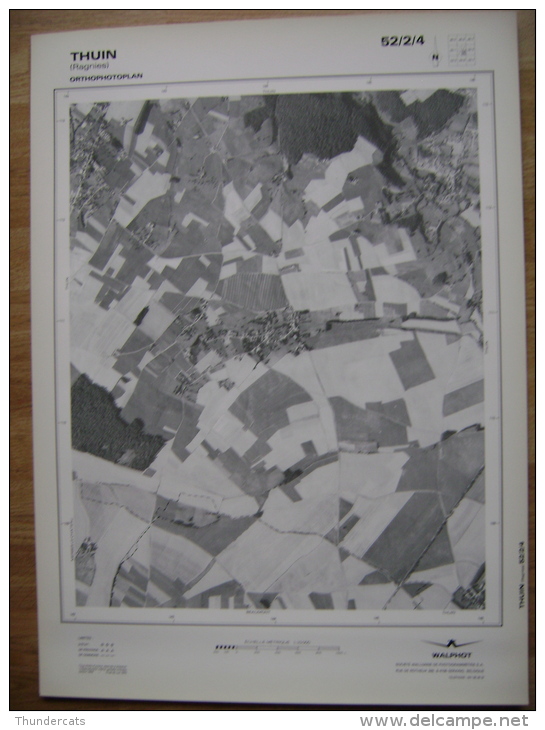 GRAND PHOTO VUE AERIENNE  66 Cm X 48 Cm De 1979  THUIN RAGNIES - Topographische Kaarten