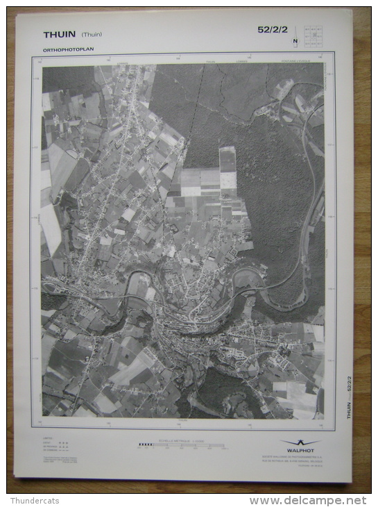 GRAND PHOTO VUE AERIENNE  66 Cm X 48 Cm De 1979 THUIN - Mapas Topográficas