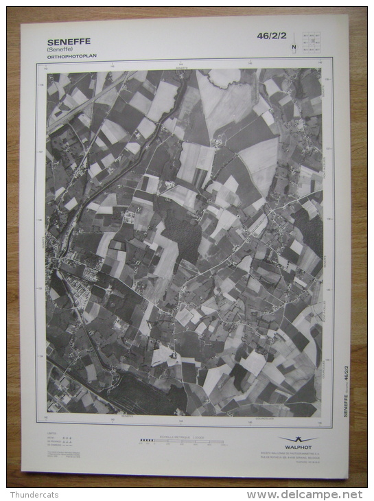 GRAND PHOTO VUE AERIENNE  66 Cm X 48 Cm De 1979 SENEFFE - Topographical Maps