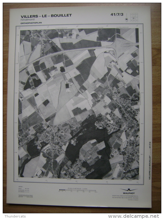 GRAND PHOTO VUE AERIENNE  66 Cm X 48 Cm De 1979  VILLERS LE BOUILLET VINALMONT - Cartes Topographiques