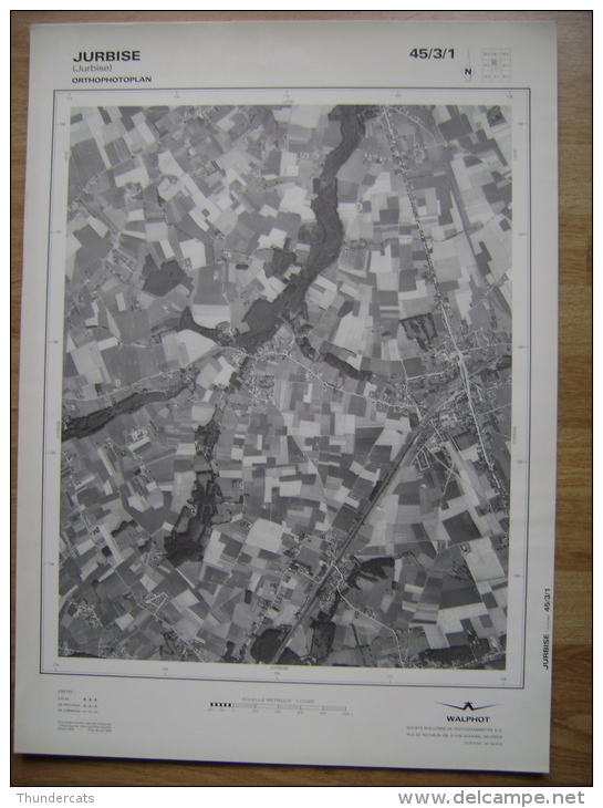 GRAND PHOTO VUE AERIENNE  66 Cm X 48 Cm De 1979 JURBISE - Cartes Topographiques