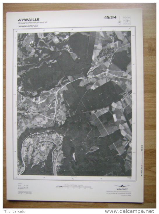 GRAND PHOTO VUE AERIENNE  66 Cm X 48 Cm De 1985 AYWAILLE SOUGNE REMOUCHAMPS - Cartes Topographiques