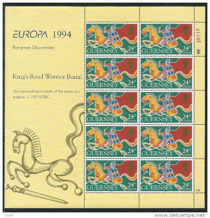 GUERNSEY 1994, 635/38, Europa Cept. Kleinbogensatz MNH ** - 1994