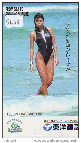 Télécarte Japon EROTIQUE (5663) EROTIC * Japan * ACTRESS  * TK * BIKINI  GIRL * BATHCLOTHES  * FEMME * SEXY LADY - Mode