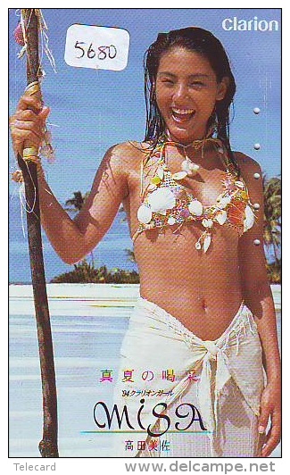 Télécarte Japon EROTIQUE (5680) CLARION * EROTIC * Japan * ACTRESS * TK * BIKINI  GIRL * BATHCLOTHES * FEMME * SEXY LADY - Mode