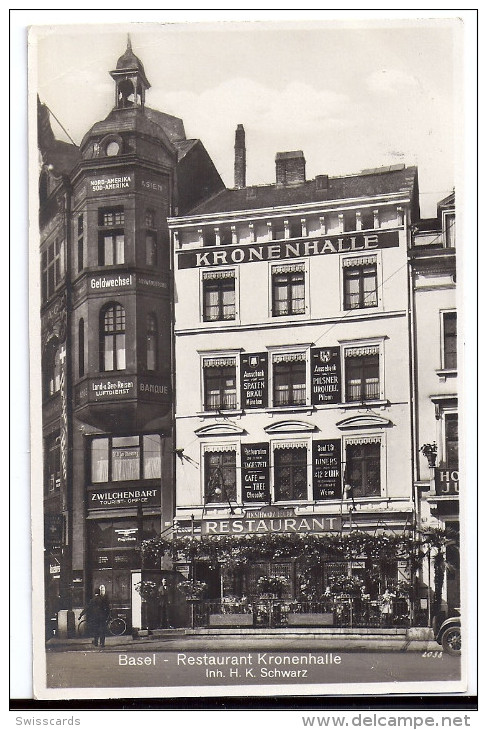 BASEL: Restaurant Kronenhalle, Touristoffice 1939 - Autres & Non Classés