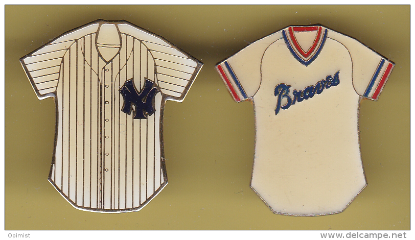 48464-lot De 2 Pin's. Baseball.signé By Peter David. - Honkbal