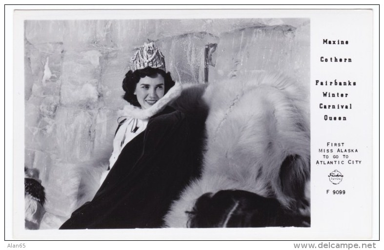 Fairbanks Alaska, Maxine Cothern Winter Carnival Queen, C1940s/50s Real Photo Postcard - Fairbanks