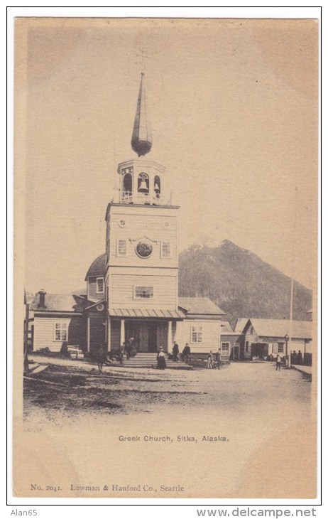 Sitka Alaska, Greek Church Architecture, Street Scene, C1900s/10s Postcard - Sitka