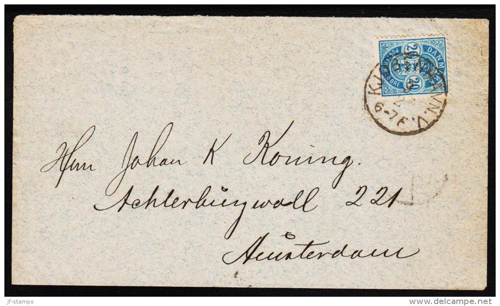 1884. Coat-of Arms. Large Corner Figures. 20 Øre Blue. Perf. 14x13½ KJØBENHAVN V 9 2 Na... (Michel: 36YA) - JF192719 - Briefe U. Dokumente