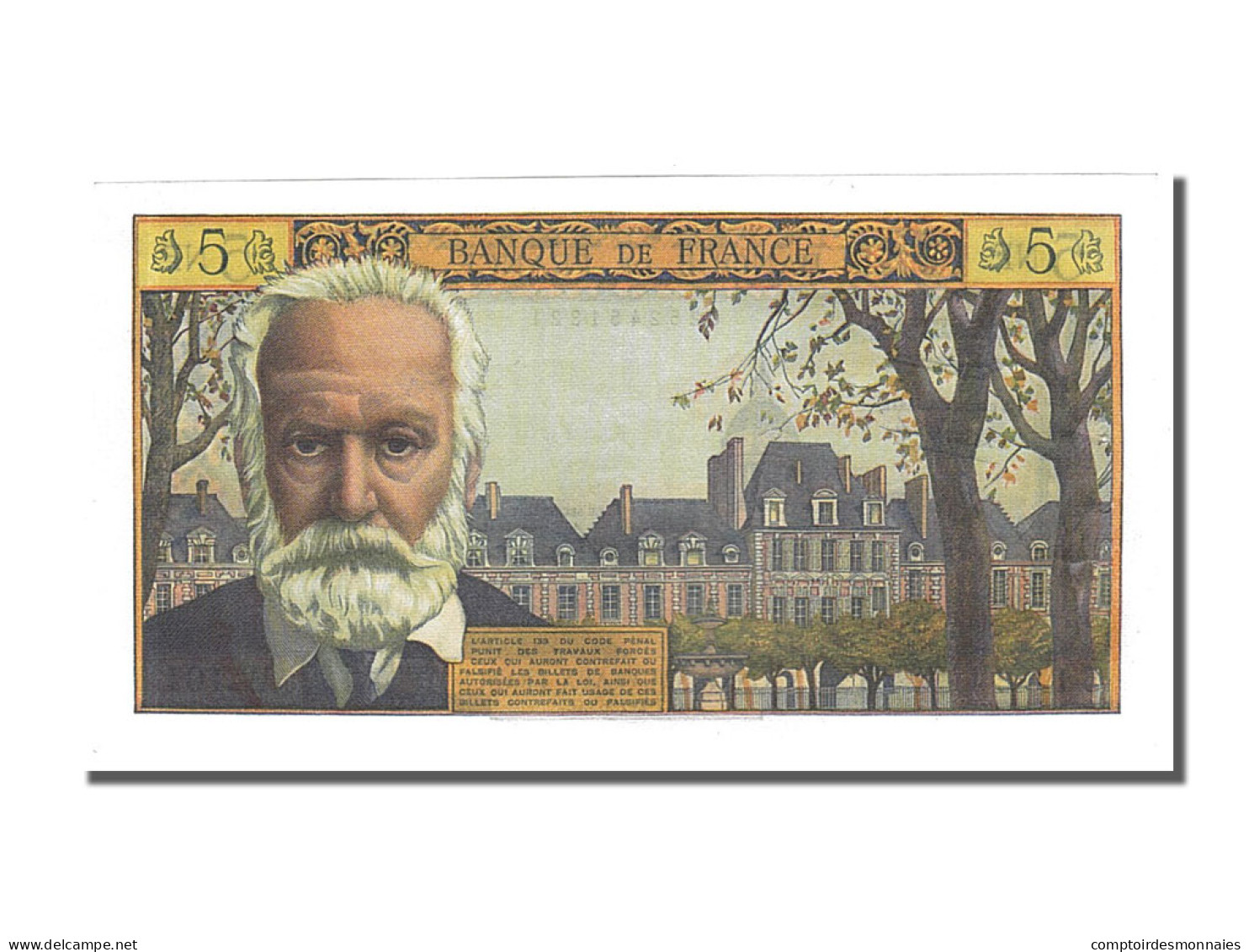 Billet, France, 5 Nouveaux Francs, 5 NF 1959-1965 ''Victor Hugo'', 1963 - 5 NF 1959-1965 ''Victor Hugo''