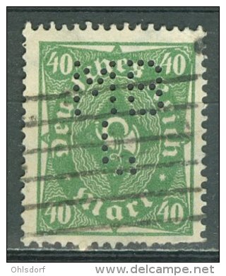 DEUTSCHES REICH 1922-23: Mi 232 / YT 213, PERFIN, O - KOSTENLOSER VERSAND AB 10 EURO - Usati