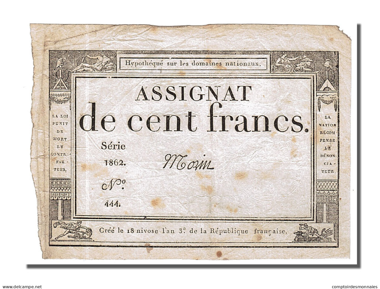 Billet, France, 100 Francs, 1795, Morin, TTB, KM:A78, Lafaurie:173 - Assignats & Mandats Territoriaux