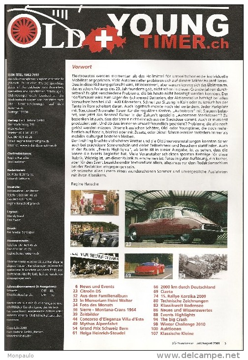 Revues. Suisse. LD + Young Timer.ch. N°juillet-aout 2009, Spécial DS (1955-1975) Concours D'élégance Villa D'Este - Zeitungen & Zeitschriften