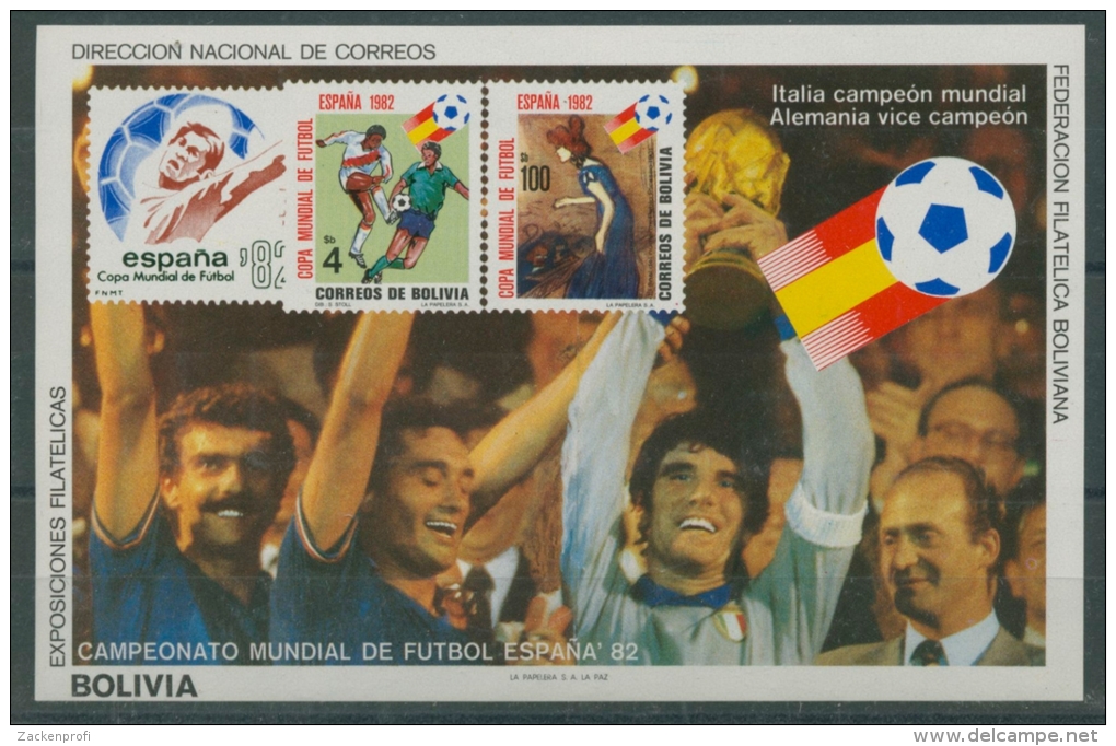 Bolivien 1982 Fußball-WM Spanien Block 128 Postfrisch (C22866) - Bolivien