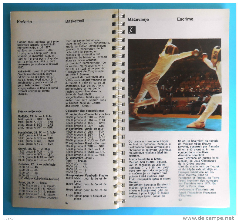 MEDITERRANEAN GAMES 1979. programme & guide * Jeux Mediterraneens Giochi del Mediterraneo Juegos Mediterráneos programma