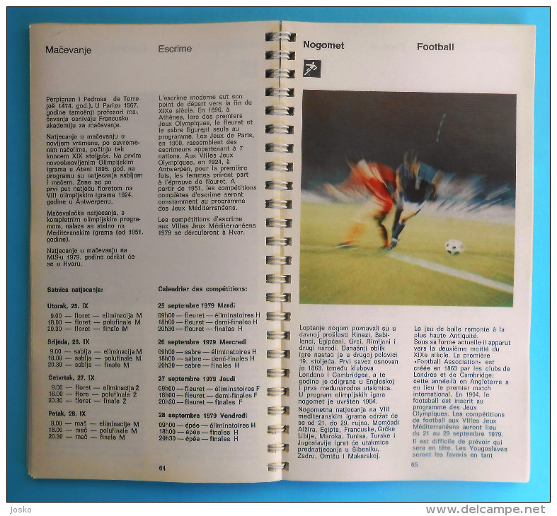 MEDITERRANEAN GAMES 1979. programme & guide * Jeux Mediterraneens Giochi del Mediterraneo Juegos Mediterráneos programma