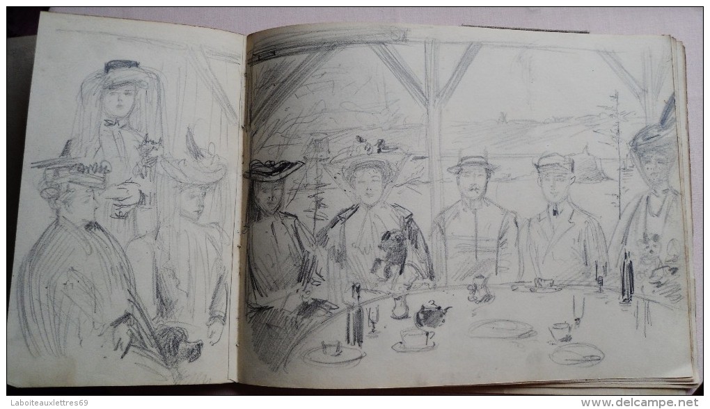 GRAND CARNET DE CROQUIS ET DESSINS NORMANDIE - 1903 ET 1904