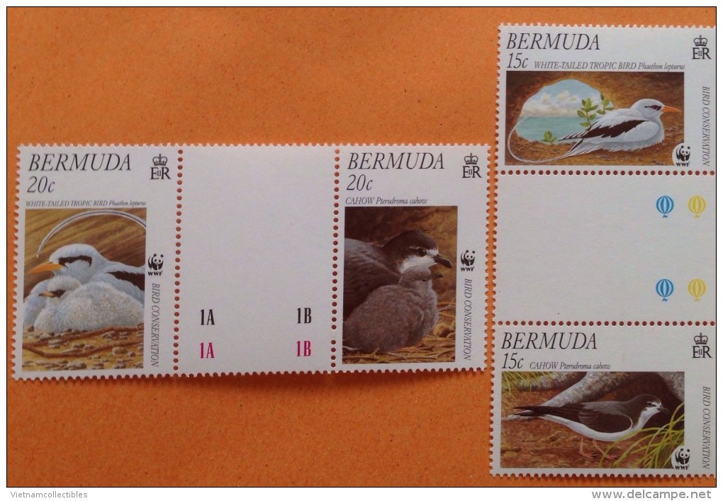 (WWF-284) W.W.F. Bermuda Cahow & White-tailed Tropicbird / Bird MNH Gutter Pairs GP 02 Sets 2001 - Unused Stamps