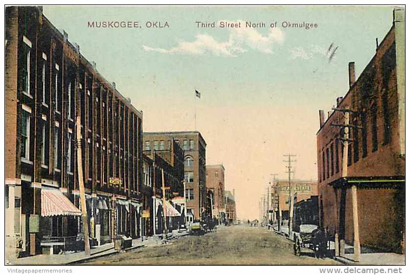 242177-Oklahoma, Muskogee, Third Street, Commercial Center, Paul C Koeber PCK Series No 9926 - Muskogee