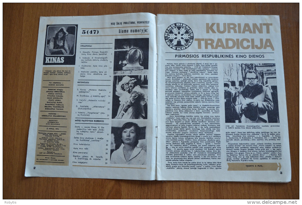 Lithuania Litauen USSR Period  Cinema Moves 1976 Nr. 5 - Zeitungen & Zeitschriften