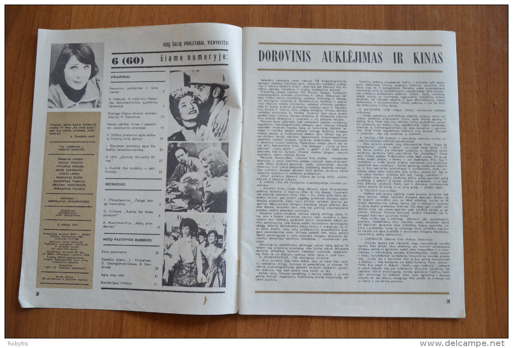 Lithuania Litauen USSR Period  Cinema Moves 1977 Nr. 6 - Zeitungen & Zeitschriften