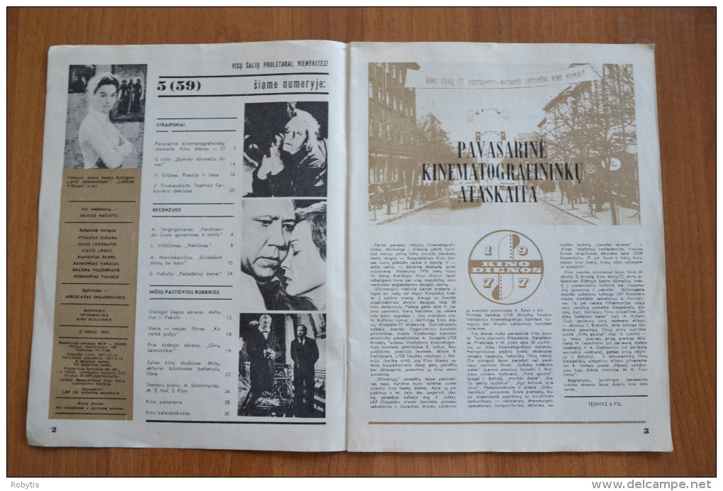 Lithuania Litauen USSR Period  Cinema Moves 1977 Nr. 5 - Zeitungen & Zeitschriften