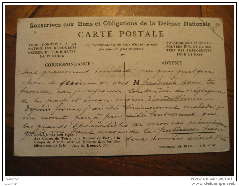 Souscrivez Aux Bons Et Obligations De La Defense Nationale Soldier Post Card WW1 Militar War France - Guerre De 1914-18