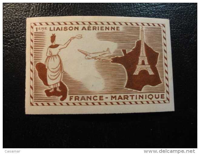 Premiere Liason Aerienne FRANCE MARTINIQUE Vignette Poster Stamp Label France - Aviazione