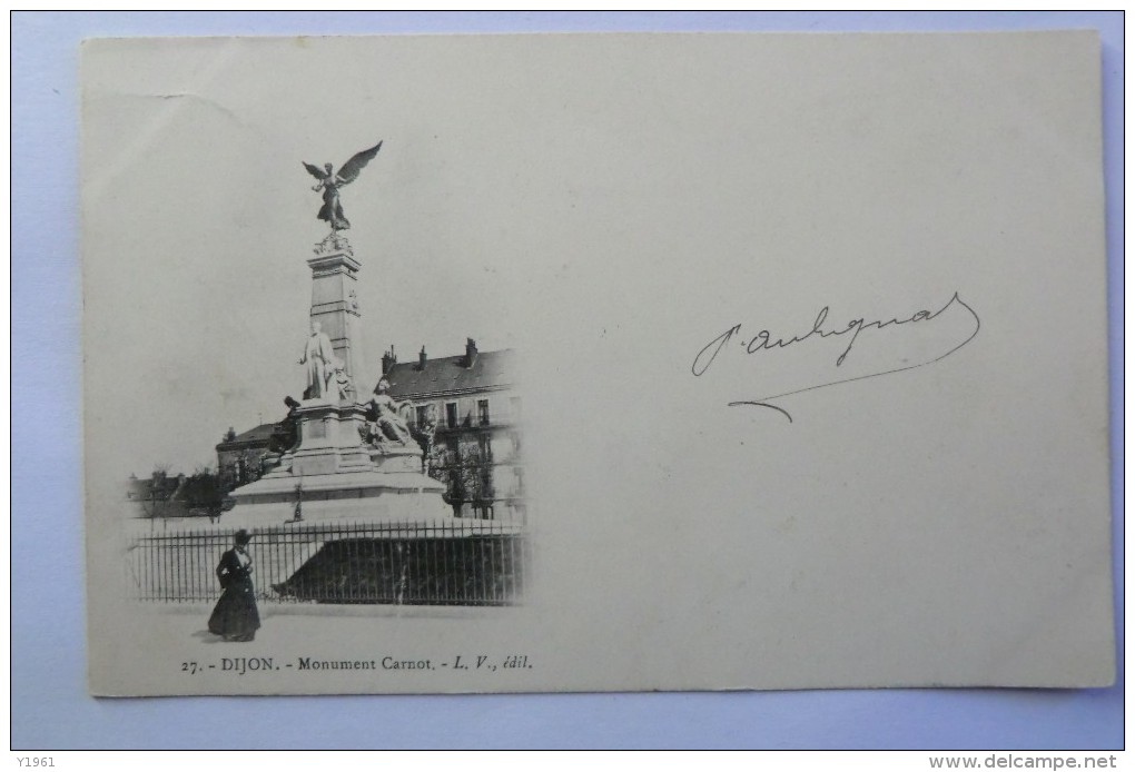 CPA 21 DIJON. Monument Carnot. 08/05/1902. - Dijon