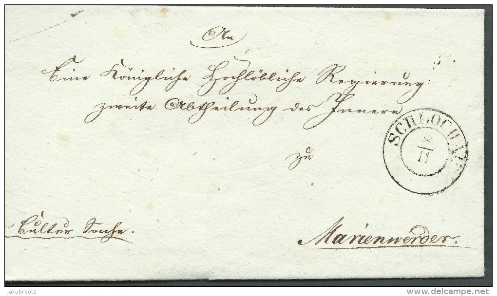 1860..ENTIRE LETTER TO SCHLOCH--MARIENNWERDER. - ...-1860 Prephilately