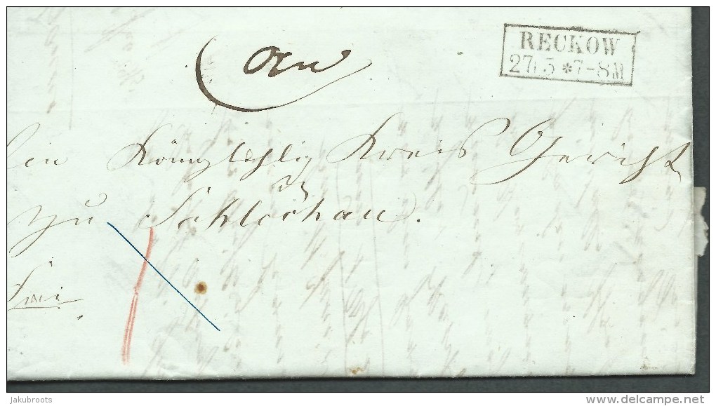 1860.   FOUR  PAGES.    ENTIRE  LETTER FROM  ??? -- RECKOW . - ...-1860 Prephilately