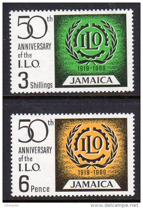 JAMAICA - 1969 ILO INTERNATIONAL LABOUR ORGANISATION SET (2V) FINE MNH ** SG275-276 - ILO