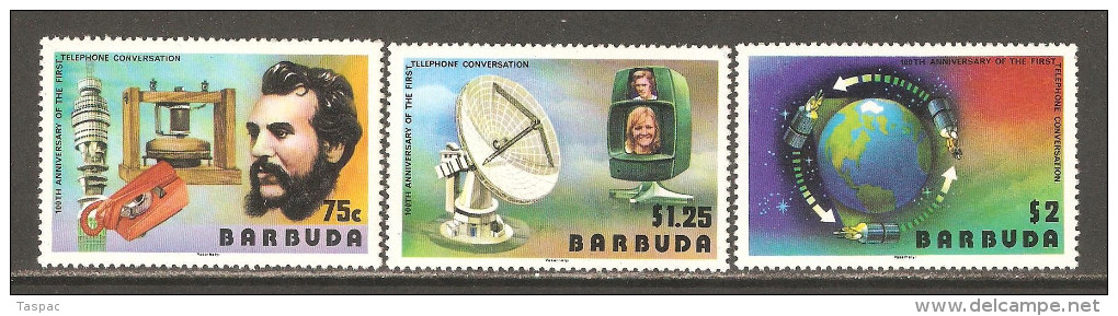 Barbuda 1977 Mi# 283-285 ** MNH - Telephone, Cent. / Space - Barbuda (...-1981)