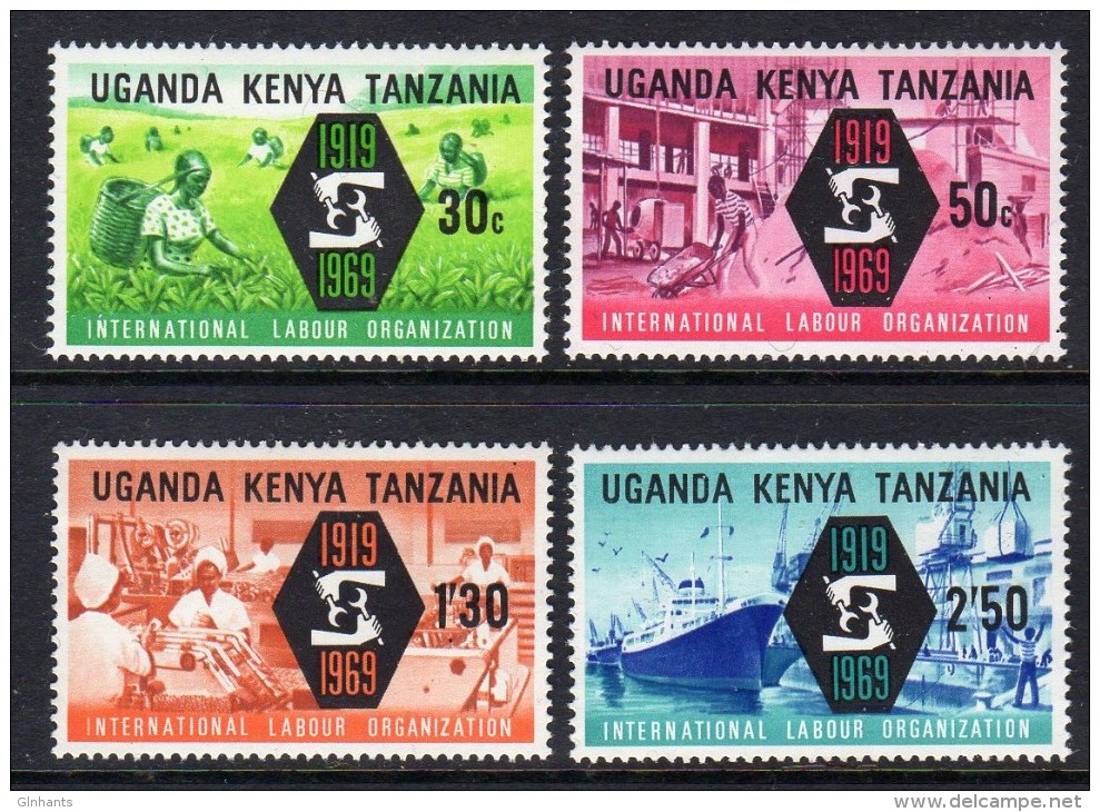 KENYA UGANDA TANZANIA - 1969 ILO INTERNATIONAL LABOUR ORGANISATION SET (4V) FINE MNH ** SG260-263 - Kenya, Uganda & Tanzania