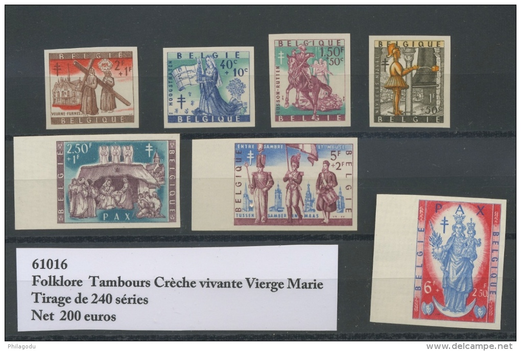 1082/88 Folklore II De 1958 Non Dentelée  Imperforate Tirage De 240 Séries - Andere & Zonder Classificatie