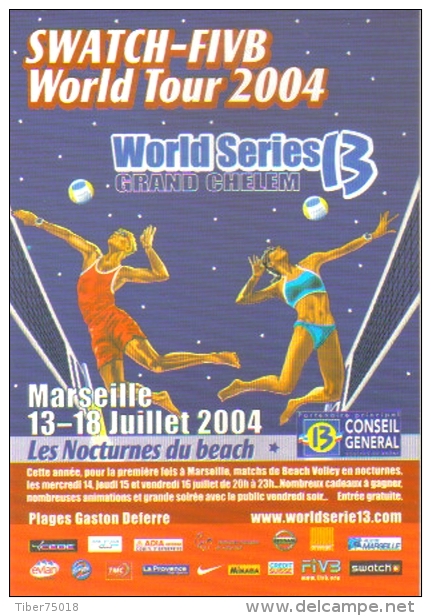 Carte Postale "Cart'Com" (2004) - Swatch-Fivb World Tour 2004 - Les Nocturnes Du Beach (Beach Volley) Marseille - Volleyball