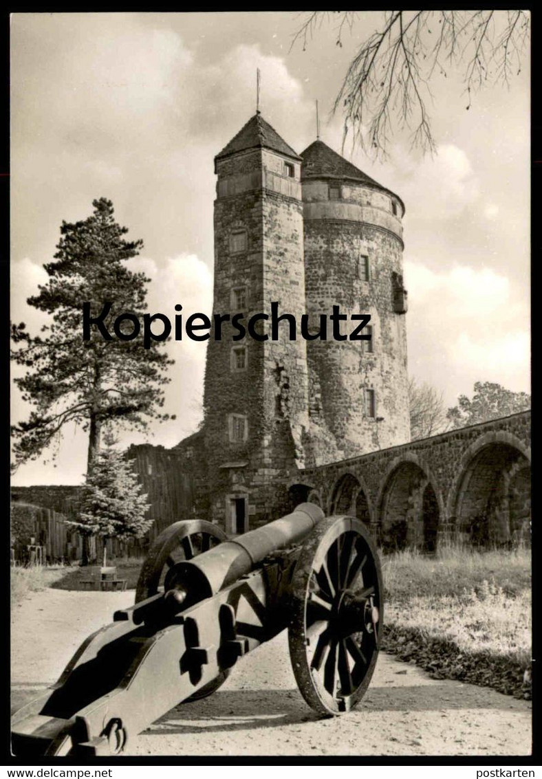 ÄLTERE POSTKARTE BURG STOLPEN JOHANNISTURM EISENGESCHÜTZ AUS DEM 17. JH. Kanone Geschütz Cannon Canon Turm Cpa Postcard - Stolpen