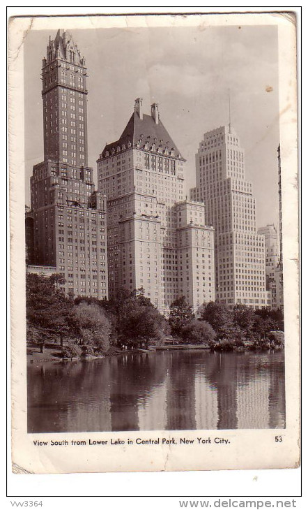 NEW YORK: View South From Lover Lako In Central Park - Parken & Tuinen