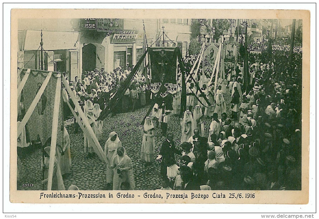 Belarus ( 8292 ) - GRODNO, Religious Procession - Old Postcard - Used - 1917 - Belarus