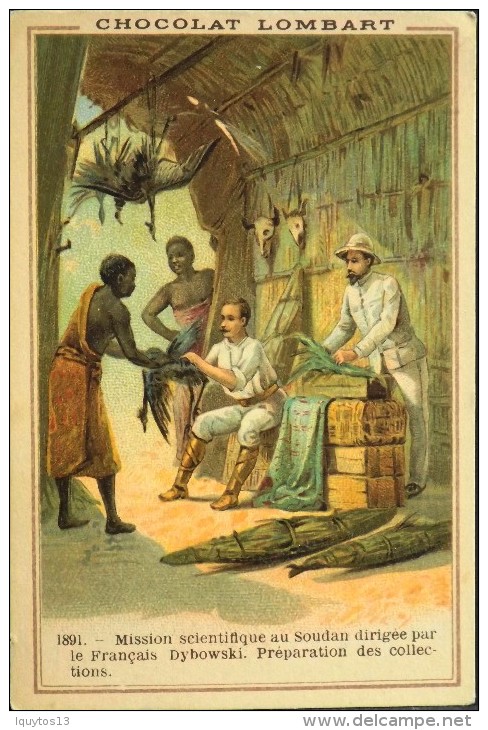 CHROMO. CHOCOLAT LOMBART - Illustration : 1891. - Mission Scientifique Par Le Français Dybowski - Très Bon Etat - - Lombart
