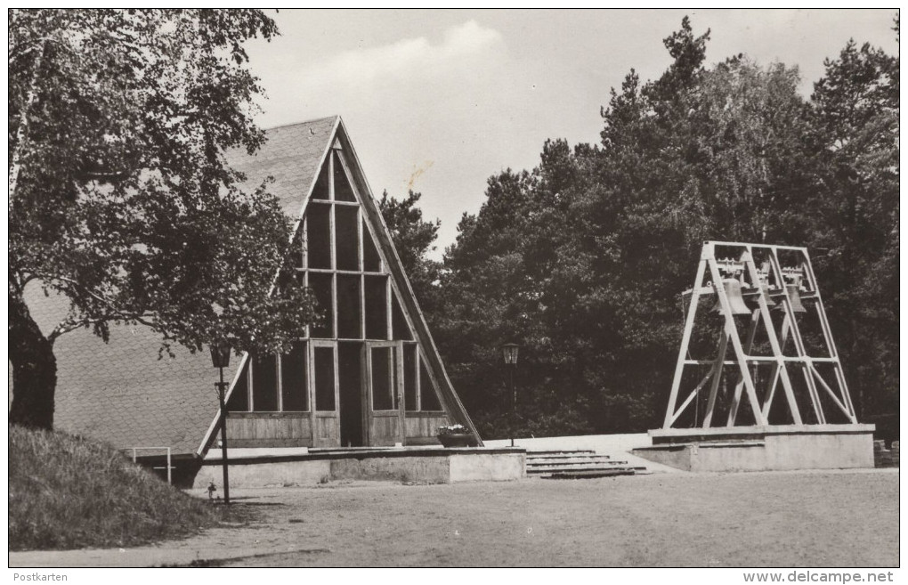 ÄLTERE POSTKARTE STORKOW KREIS BEESKOW JUGENDHEIM HIRSCHLUCH DER EV. KIRCHE BERLIN-BRANDENBURG KAPELLE GLOCKE GLOCKEN - Storkow