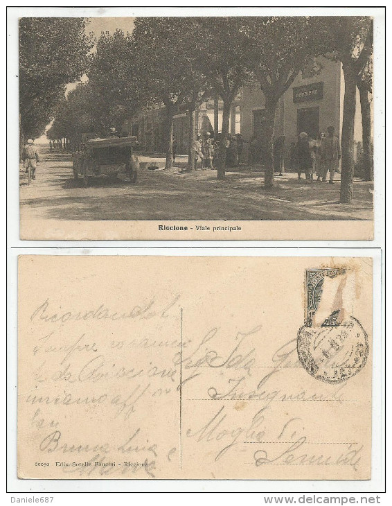 RIMINI (043) - RICCIONE Viale Principale (animata Con Auto) - Fp/Vg 1929 - Rimini